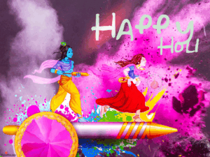 Radha Krishna Happy Holi Image